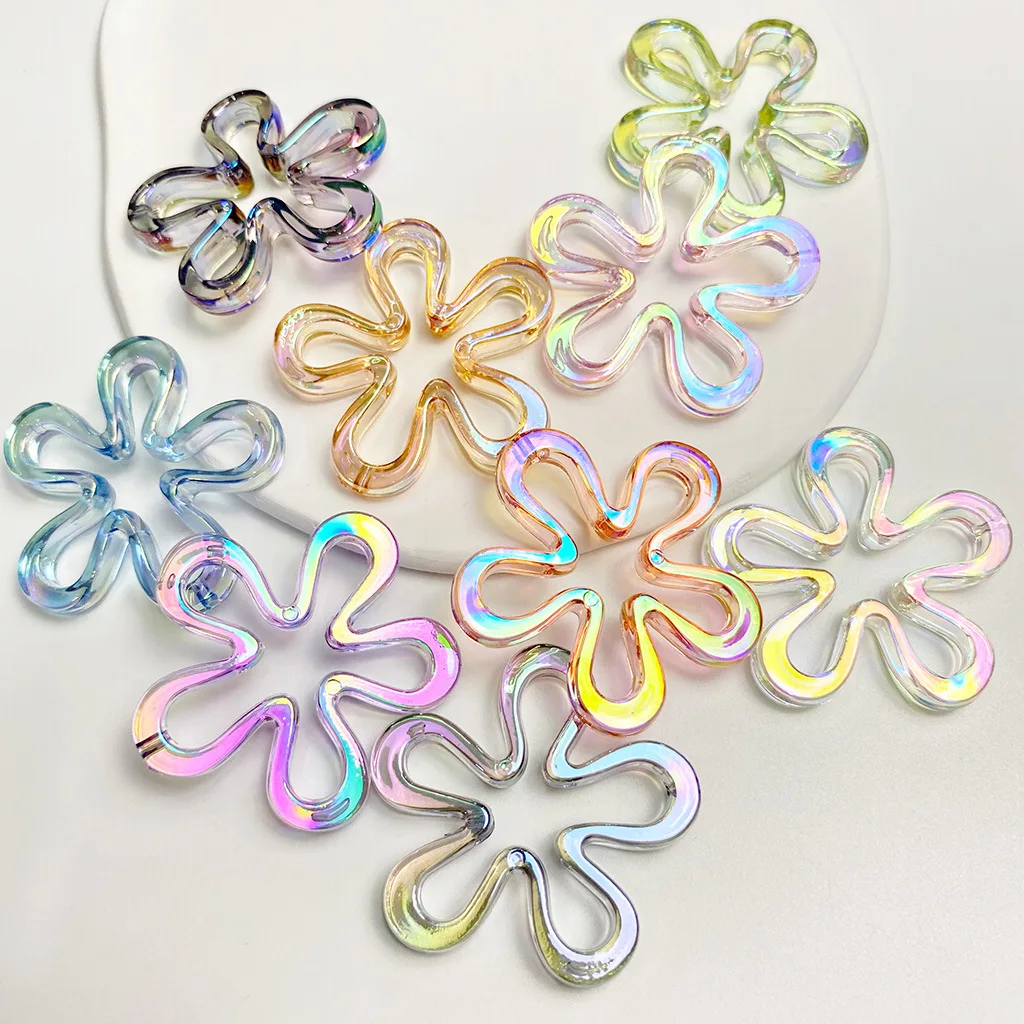 50Pcs 투명 스폰지 밥 큰 꽃 비즈 귀걸이 쥬얼리 DIY 장식 만들기 전화 체인 열쇠 고리 페르시 펜 액세서리