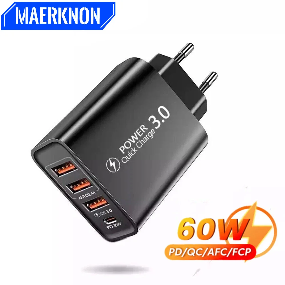 

USB C Fast Charger PD Quick Charge 3.0 Mobile Phone Charger For iPhone 14 13 Pro max Huawei Xiaomi 12 Wall Multiple USB Adapter