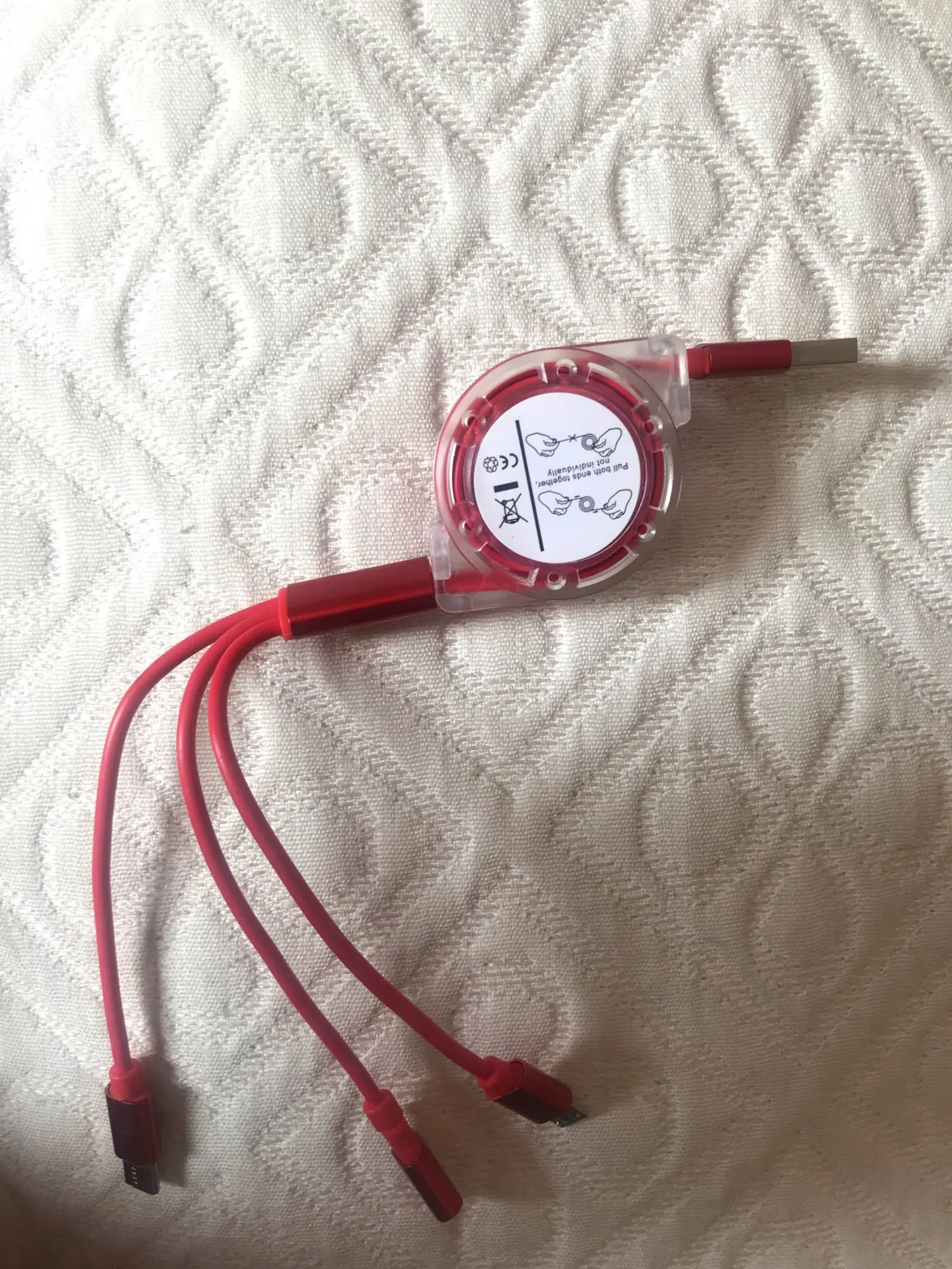 Cabo carregador 3 em 1retrátil 3A para Android/Universal Micro Type-C/Data 3 photo review