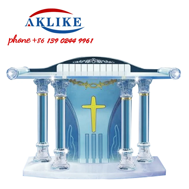 2024 Aklike Spedizione Gratuita Atriles Para Biblioteca Sacerdote Rostro Pulpitos Per Chiese Chiesa Pulpito In Vetro Stand Podio Acrilico