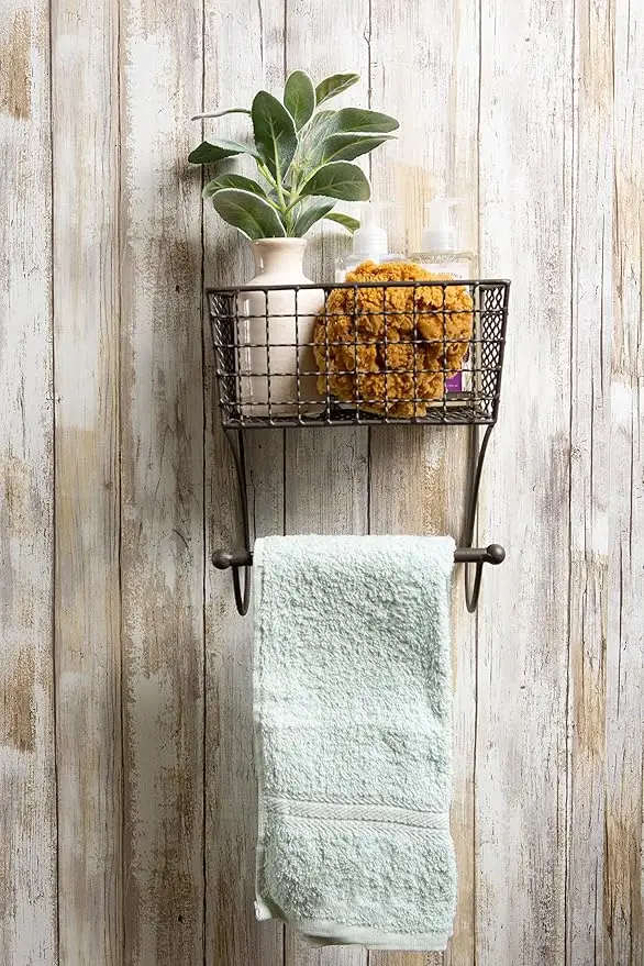Rustic metal towel bar – farmhouse bathroom décor 5
