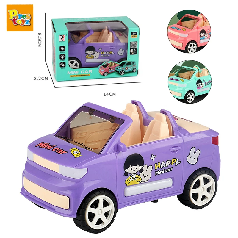 Cartoon Mini Convertible Car Model Electric Universal Wheel Car With Light Music Infant Baby Enlightment Toys For Kids Xmas Gift