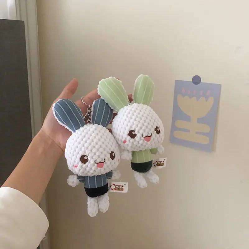 Rabbit Keychain Plush Ball Keychain Women's Bag Pendant Car Key Accessories Plush Doll Toy
