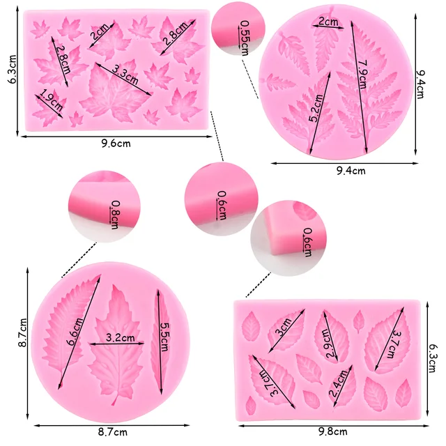 Fa Levél Szilikon Formájú Páfrány Levelek Fondant Penészek Torta Díszítő Szerszámok Cupcake Topper Cukorka Agyag Csokoládé Gumpaste - Image 2