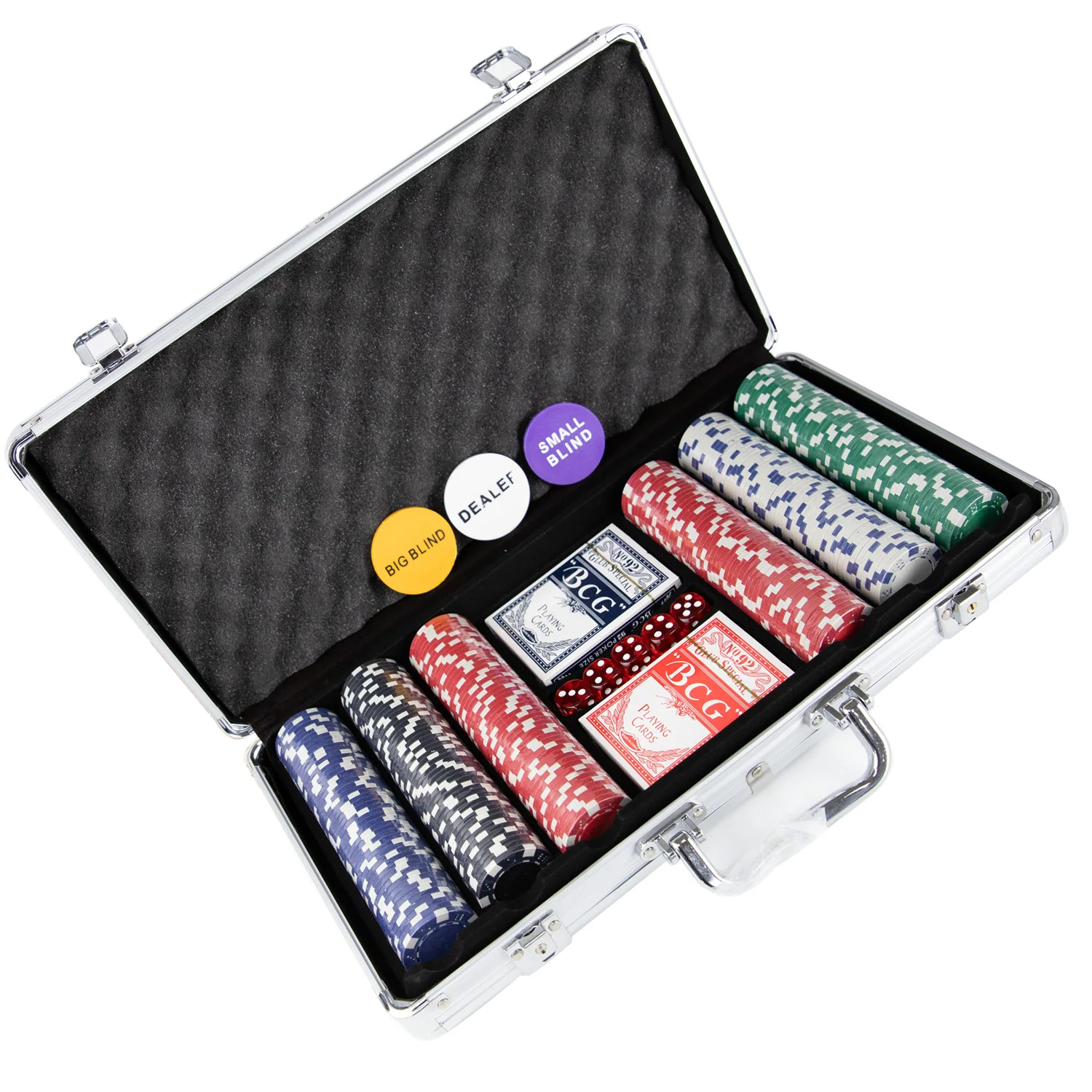 Poker Set / Blackjack in Metal Box, 300 Poker Chips, 2