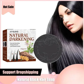 Sapone per capelli da bianco a nero Polygonum trattamenti per tinture colorate oscuranti naturali organici rimozione della forfora Shampoo per capelli Anti grigio Bar