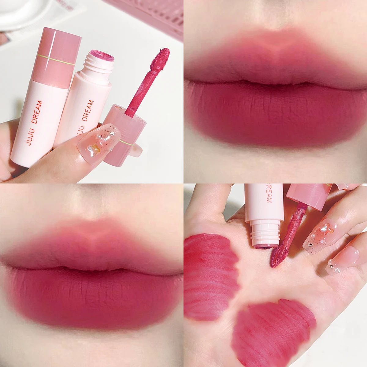 Lip Glaze Soft mist milk coffee small milk tube lip glaze air-sensitive white mist velvet matte lip glaze lipstick