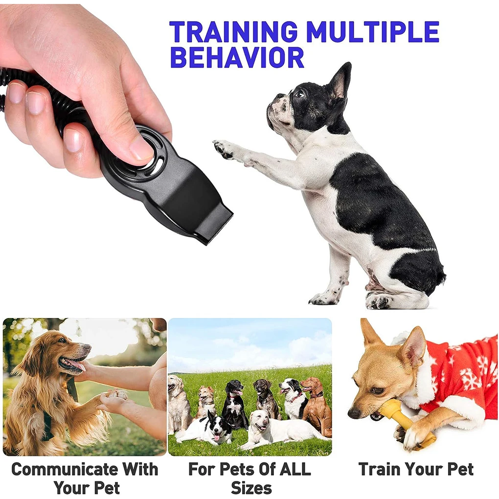 2 In 1 Dog Training Clickers Whistle Pet Trainer Aid Tools Adjustable WristStrap Sound Key Pet Repeller For Dog Cat Puppy Bird dog whistle,dog clicker