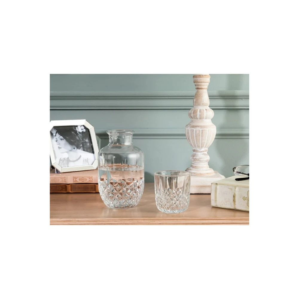 

Glass Jug Set With Glass Water Bottle Glass Drink Storage Container 1st Quality Hygienic Kitchenware 525 ml Table Top Decorative