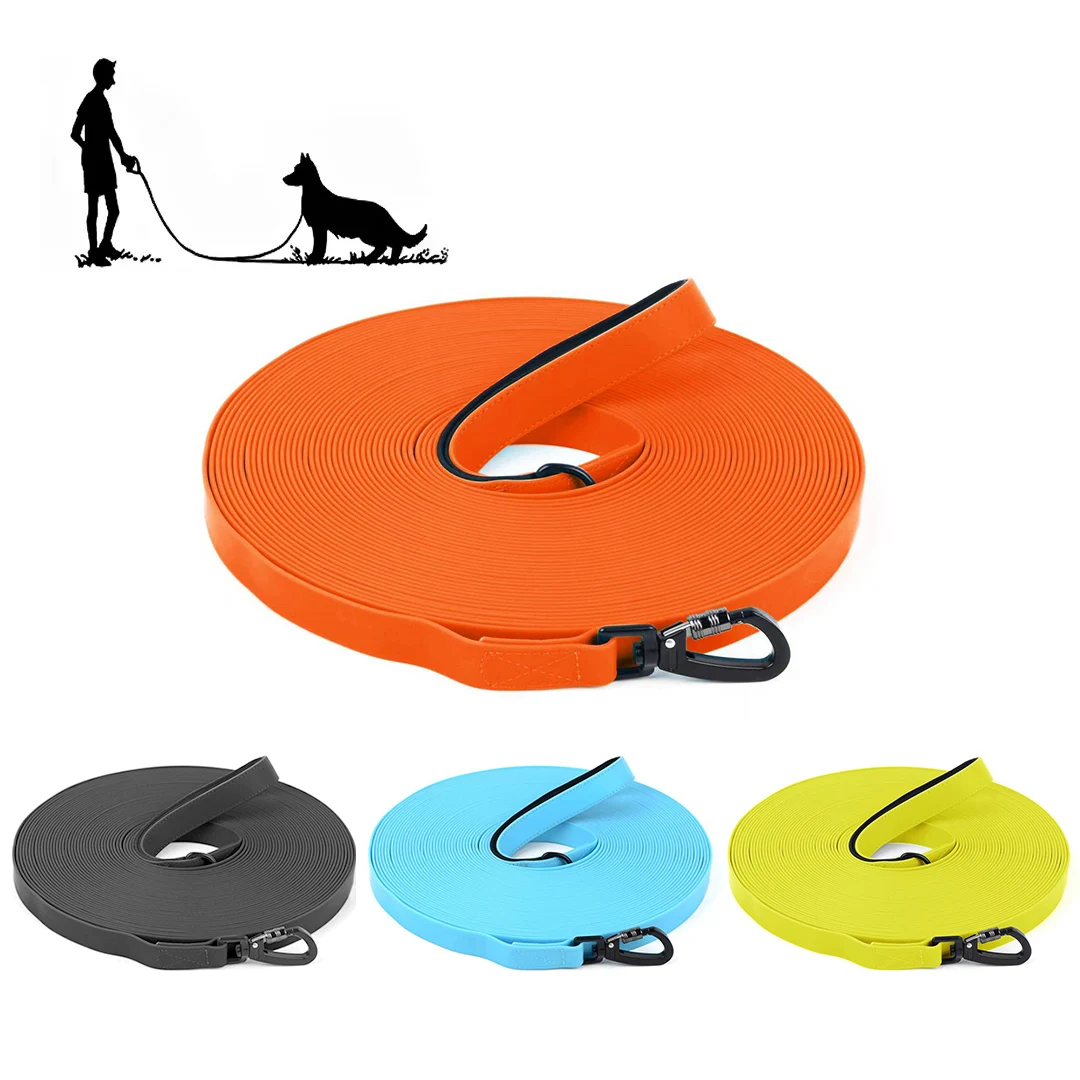 Waterproof Dog Leash, 3M/5M/10M/15M/20M/30M Dog Training Leash for Outside, Durable PVC Long Line Tracking Lead with Padded Hand Waterproof Dog Leash, 3M/5M/10M/15M/20M/30M Dog Training Leash for Outside, Durable PVC Long Line Tracking Lead with Padded Hand