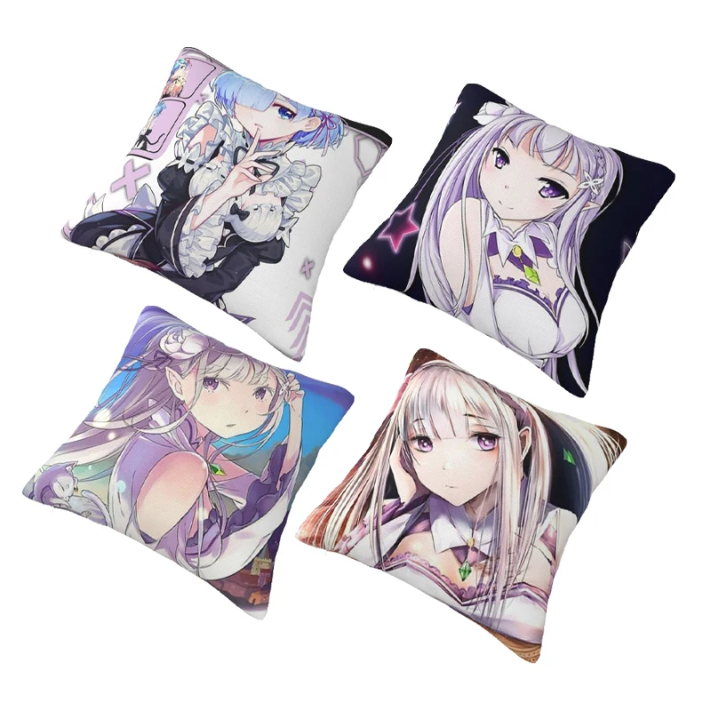 

Re Zero Kara Hajimeru Isekai Seikatsu pillowcase printed cushion cover sofa waist pillow pillow cover