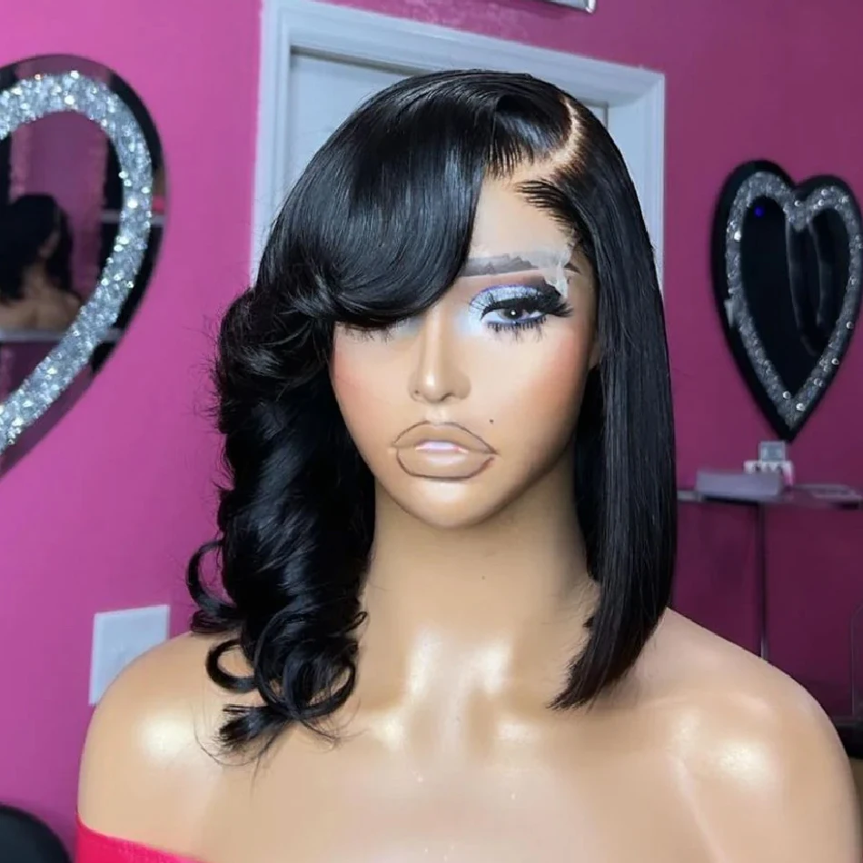 13x4 HD Transparent Lace Front Wigs Pre Plucked 250 Density Brazilian Straight Human hair Wigs for Women Trendy Layered Cut Wavy 2