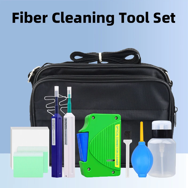 Fiber Optical Connector Clean Tools Set  FTTH Tool Kit Cleaning  Pen Cutton  Swab1.25mm 2.5mm  Clean Paper Clean Box 1 Set fiber cleaning wipes platform dustfree paper fiber optic low lint wipes optical fiber clean paper ftth tools