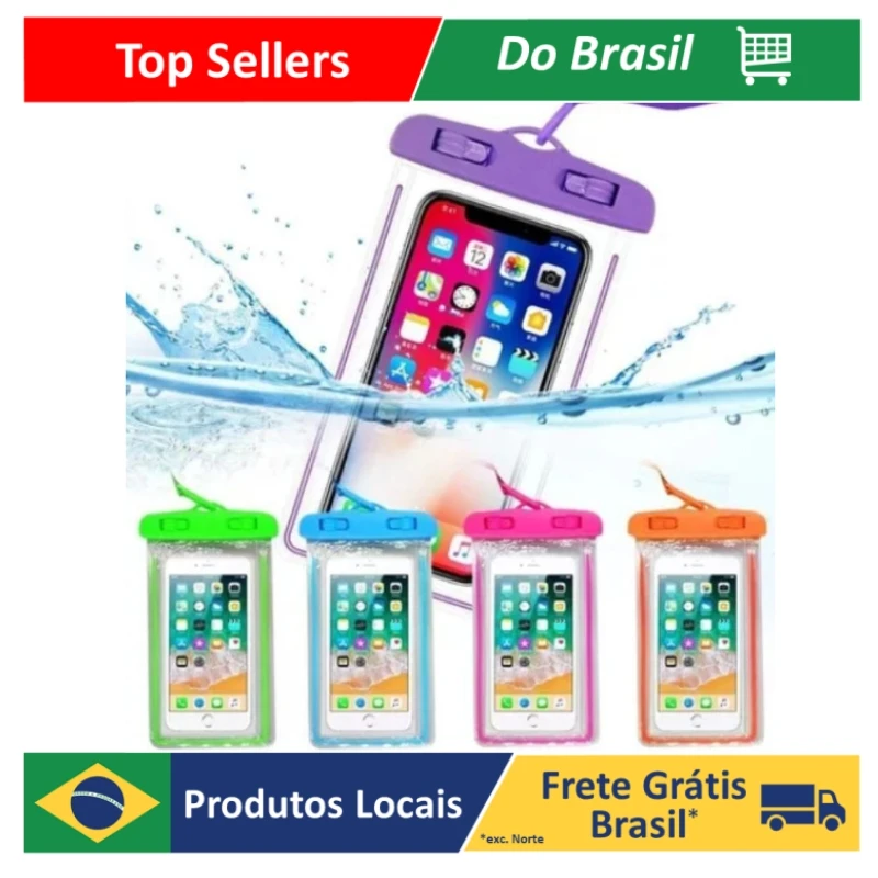 Capinhas Capa De Celular À Prova D'água Proteção Impermeável Mergulhos Aquáticas Chuva pronta entrega
