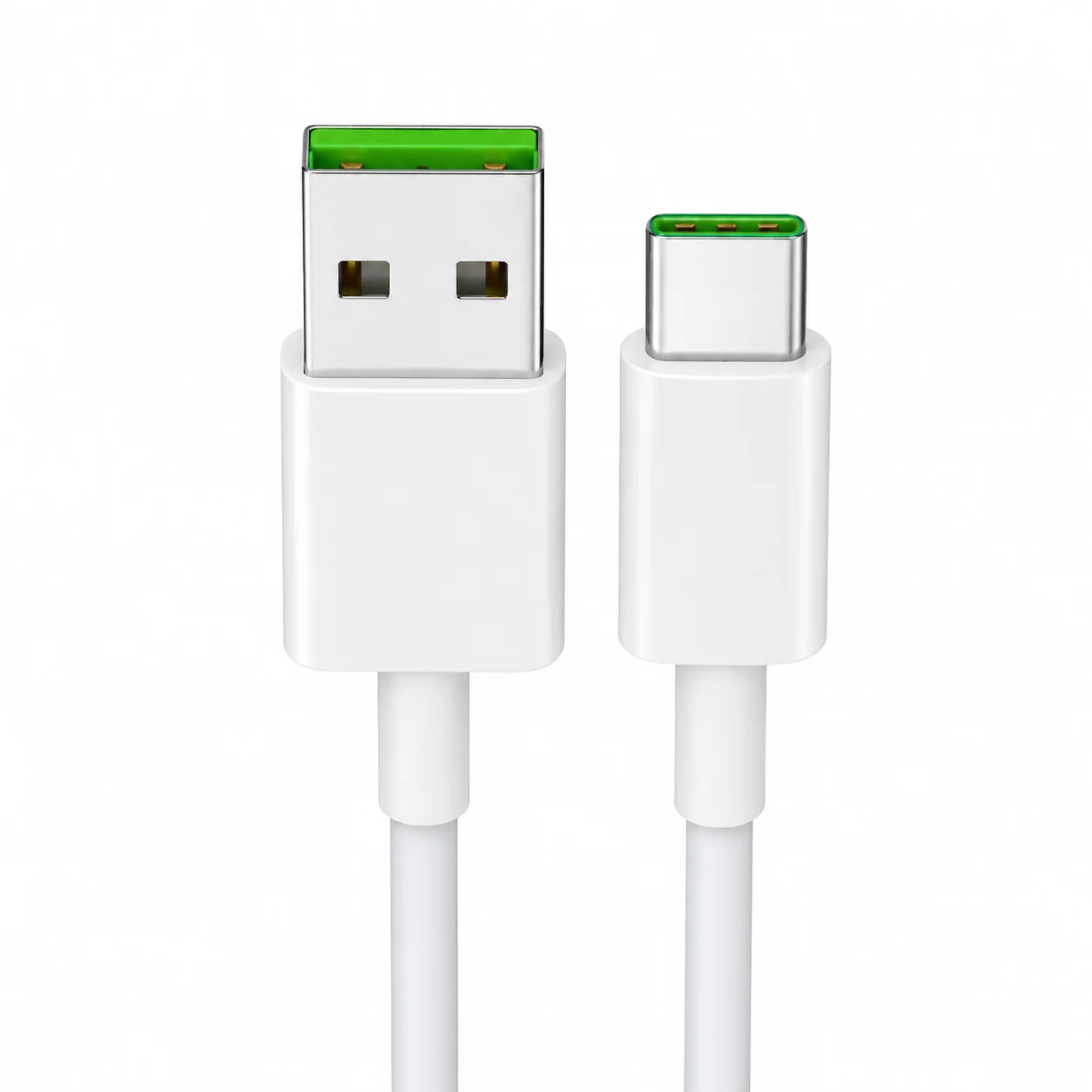 High-Speed Durable USB-A to USB-C Charging & Data Cable - Tangle-Free White Cord