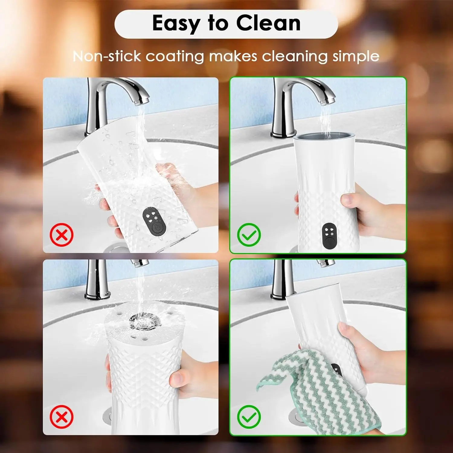 4 in 1 Electric Milk Frother 400W Automatic Milk Heater Hot and Cold Milk Frother Non-stick Coating Hot Chocolate Maker - 240ml 5