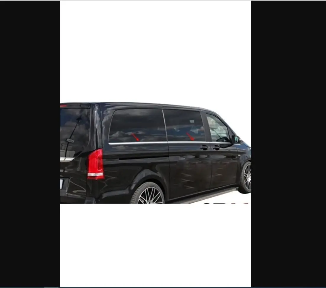 Voor Mercedes Vito W447 (Lang Chassis) 2014 En Hoger Modellen Chromen Ramen Frame Bekleding Raam Lijstwerk Glazen Latten 8 Stuks.