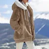 Autumn Winter Fashion Women's Coat New Casual Hooded Zipper Ladies Clothes Cashmere Women Fleece Jacket Solid Color Ladies Coats 5