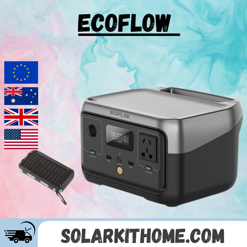 Ecoflow River 2 256Wh 300W Power Station Portatile Power Multiple Devices Ricarica Rapida, Per Campeggio, Camper, All'Aperto