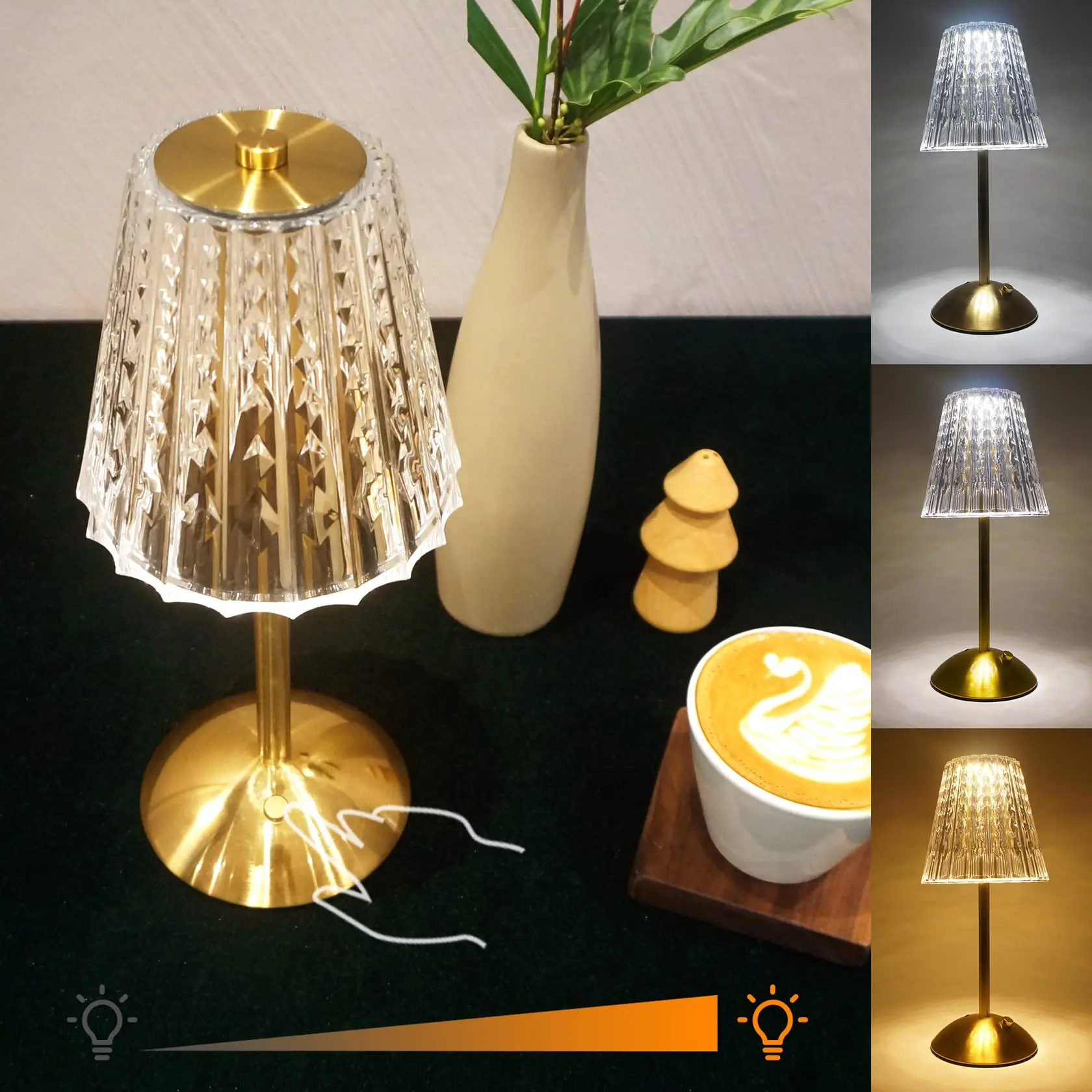 Håbefuld Logisk lyse New Metal Acrylic Restaurant Table Lamp Cordless Led Dining Table Light  With Rechargeable Battery For Hotel - AliExpress