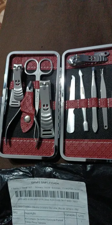 Kit Cortador De Unha Manicure Portatil Estojo Pinca Tesoura photo review