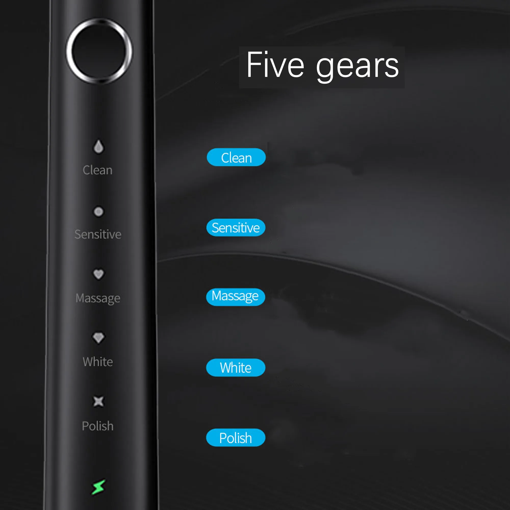 Electric sonic toothbrush USB rechargeable, equipped with 6 replacement heads and 5 levels of long-life toothbrush 4