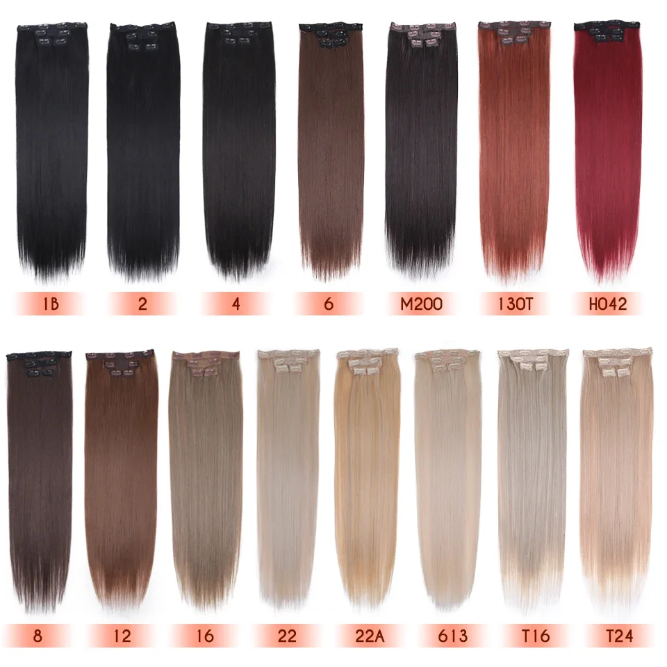 Efecto Deslumbrante: Extensiones De Cabello Sintético Con Clip Para Mujeres