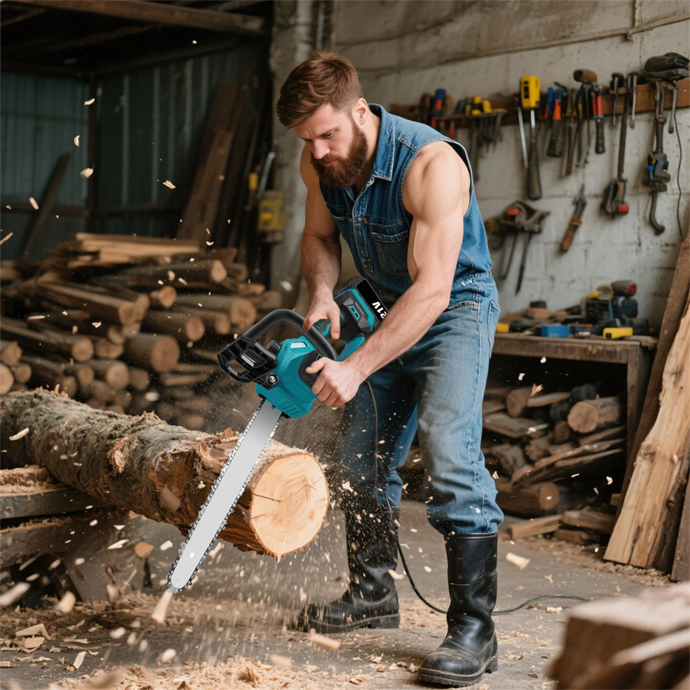 12 Zoll 3000 W bürstenlose elektrische Kettensäge Akku-Astsäge Holzbearbeitung Garten Elektrowerkzeug für Makita 18 V Akku – Detail 2