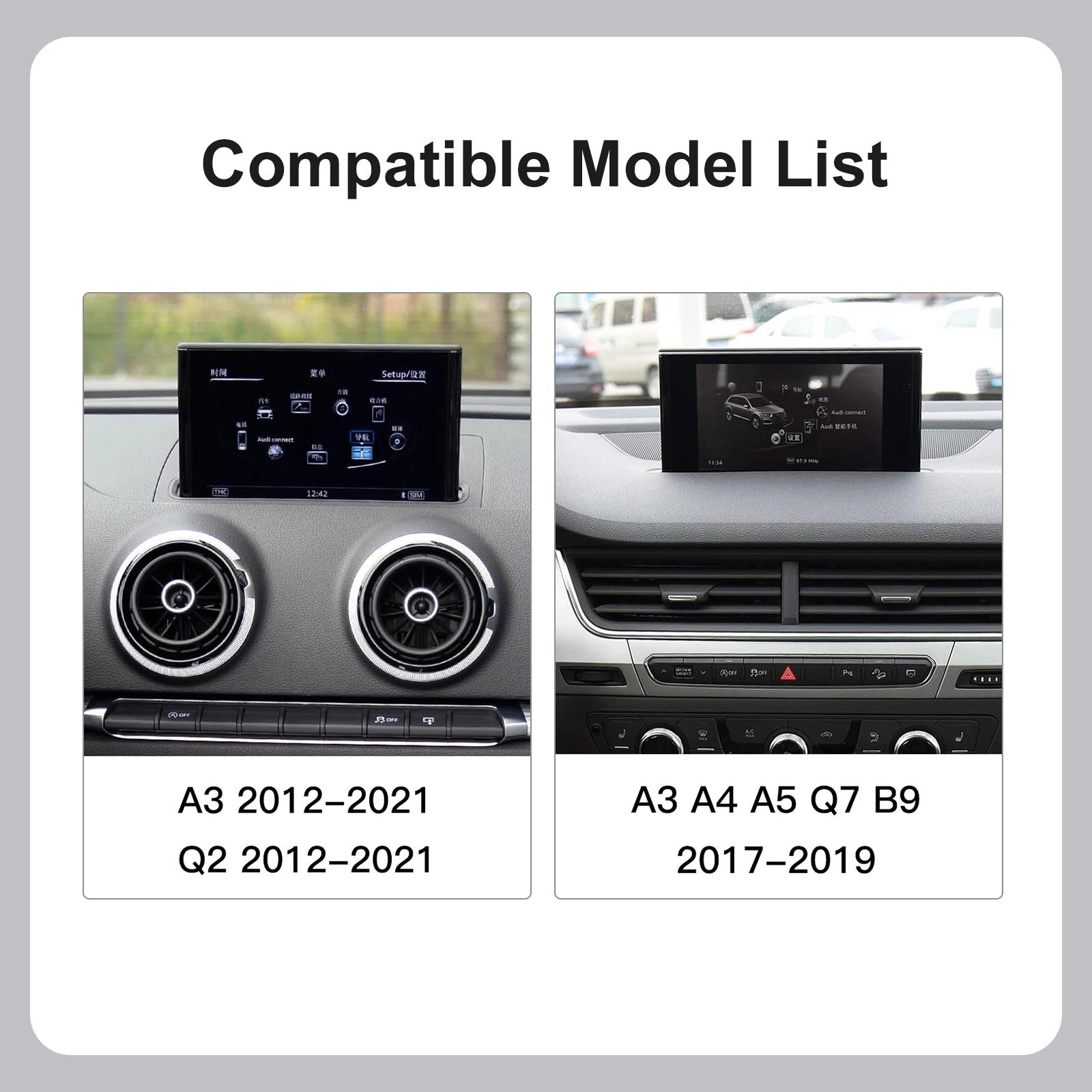 AUTOABC Interfaccia Wireless CarPlay Android Auto per Audi A3 A4 A5 Q2 Q7 Q5L 8V AirPlay Mirror Link Multimedia Camera - immagine 6