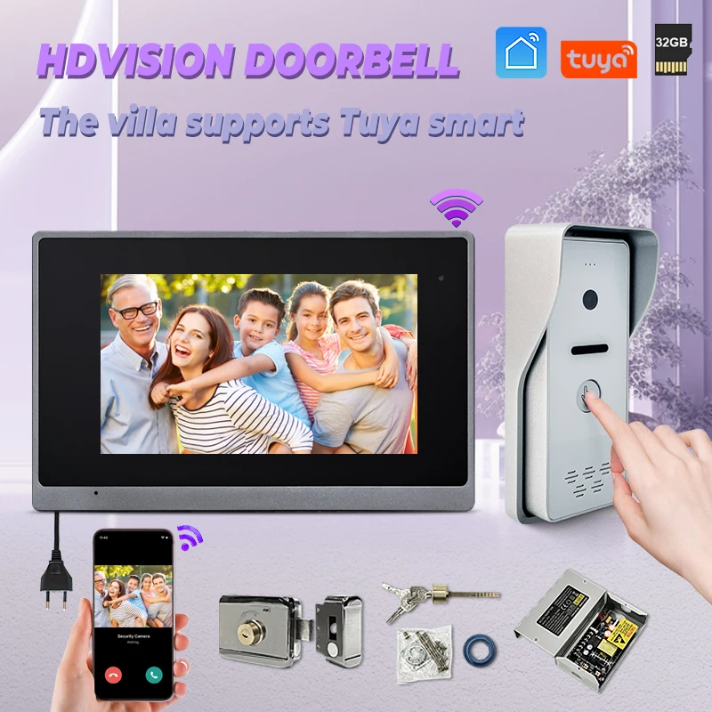 

Intelligent Wifi Video Intercom System Support Tuya App Remote Unlock Video Door Phone Access Control