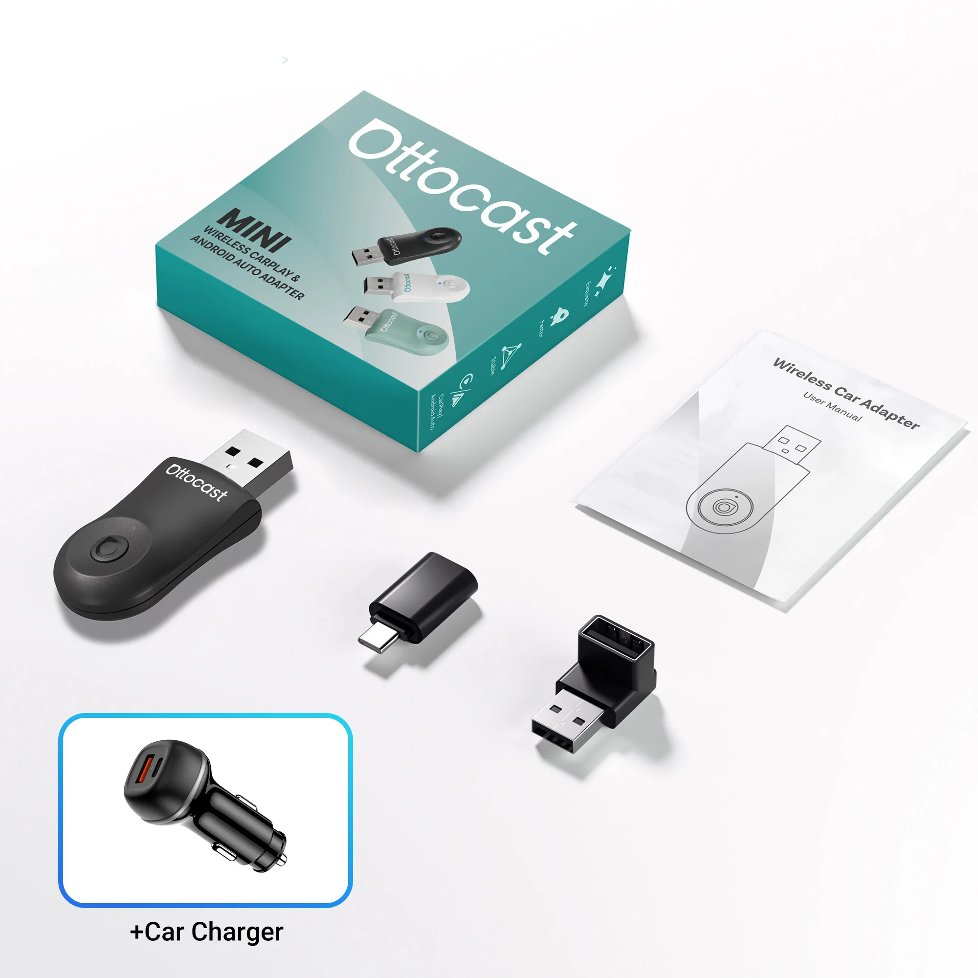 2025年新型 OTTOCAST MINI ワイヤレス Android Auto CarPlay