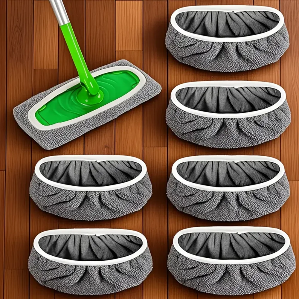 Reusable and Durable Mop Pads - Set of 6: Washable, Highly Absorbent