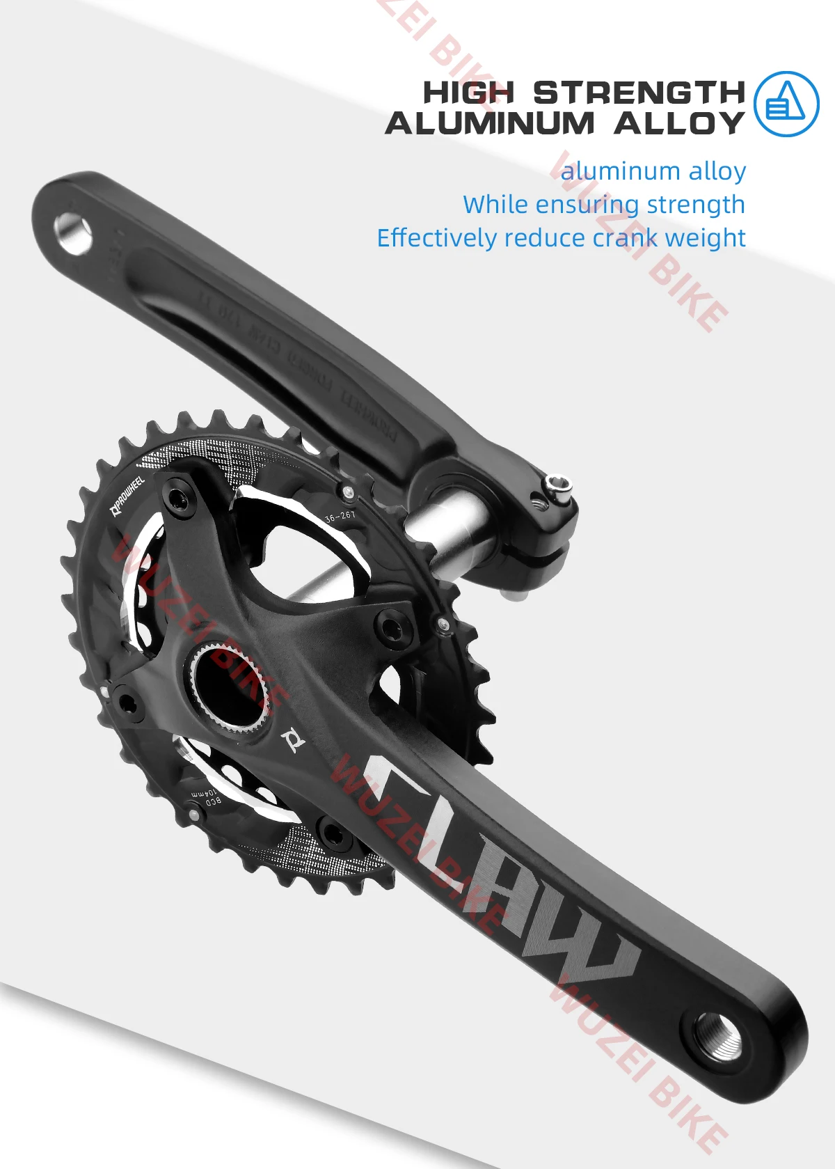 PROWHEEL 170MM MTB Bicycle Crankset 26/36T 28/38T Chainring 64