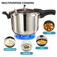 Casserole à pression en acier inoxydable de 5 L avec indicateur de pression et dispositifs de sécurité pour cuisinière à gaz et à induction 5