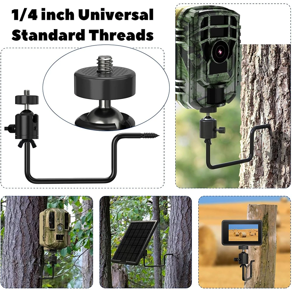 Trail Camera Hunting Trail Camera Tree Mount 360 Degrees Adjustable with 1/4 inch Screw