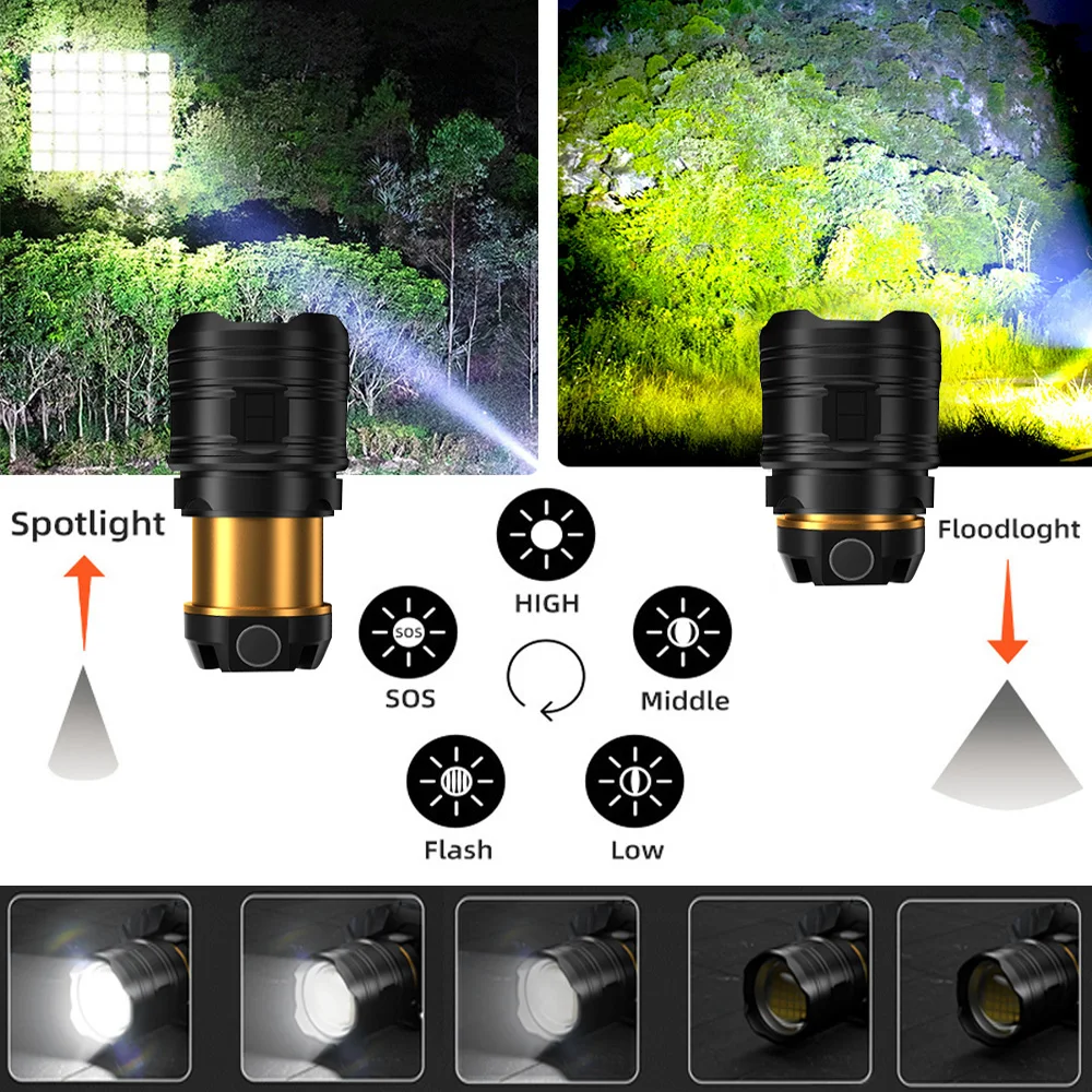 XHP360 36-Core Head Flashlight XHP220 LED USB 7800mAH Rechargeable Zoom Torch 8000000LM
