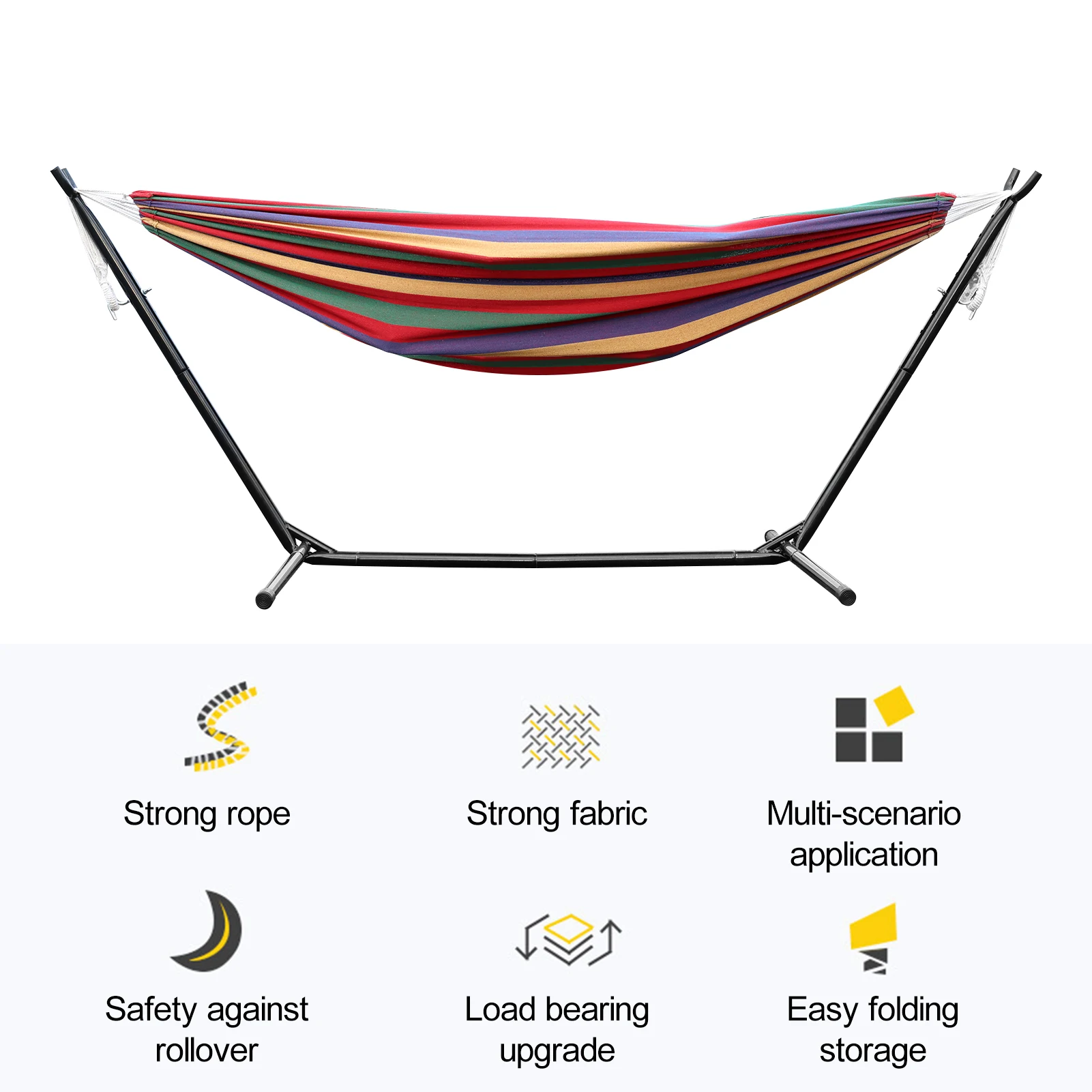 Outdoor Hammock With Adjustable Stand- Stylish Swimming Pool Garden Hammock Bed With Storage Bag, 600lb Capacity Swing Hammock 3