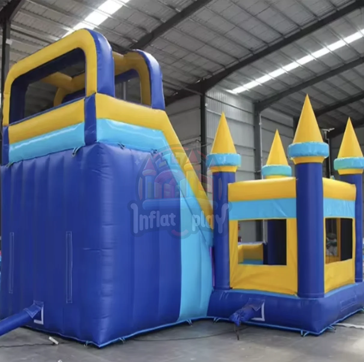 PVC tarpaulin made inflatable castle Inflatable Slide with Blower Rainbow Modular Modern Unisex