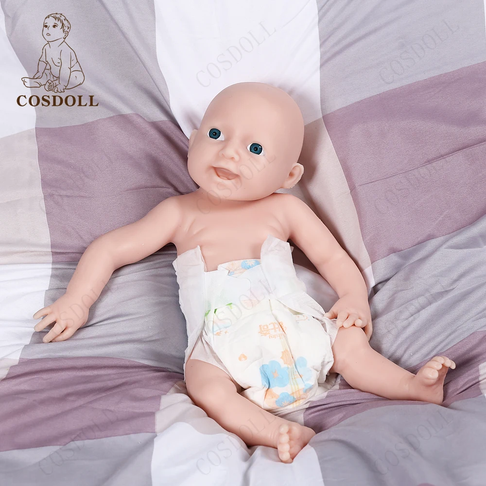 COSDOLL 18inch 2.69kg plný tělo silikon reborn děťátko panenka realistický jako živý novorozence děvče panenka pružné 3D kůže tónový jazyk děti hraček