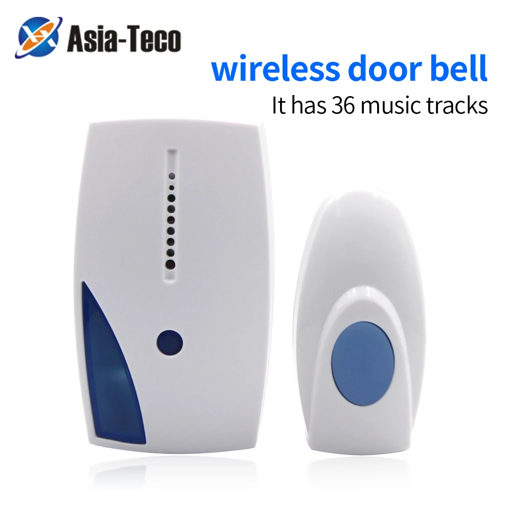 Nuovo Campanello Wireless Intelligente Con Led 36 Tunes Telecomando Ad Anello 315Mhz 70-110M Trasmettitore + Ricevitore Cercapersone Anziano