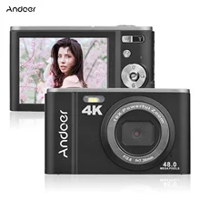 Andoer Mini Digital Camera 48MP 4K 16X Zoom Self-Timer 128GB Extended Memory Face Detection Anti-shaking Built-in Batteries