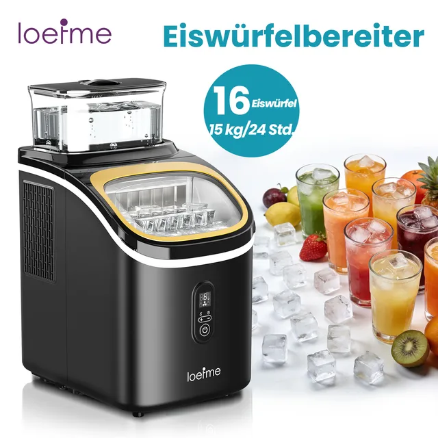 Chauffe-glaçons électrique LOEFME avec réservoir d'eau extérieur de 1,5 litre, 13 glaçons solides et cycle de nettoyage pour cuisine et bureau 1