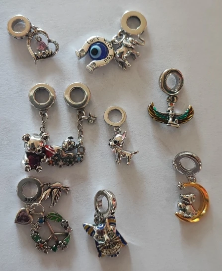 2025 gran oferta dijes cuentas de Plata de Ley 925 mariposa rosa luciérnaga luminosa cuelga brazalete pulsera collar joyería DIY photo review