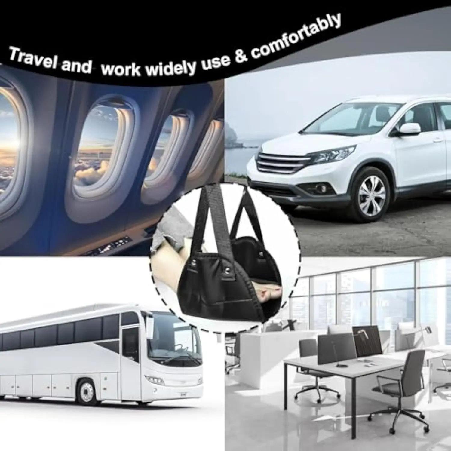 Airplane Footrest Travel Hammock Office Hammock with Airplane and High-speed Rail Footrest Hammock Foot Stepping Travel Artifact 5