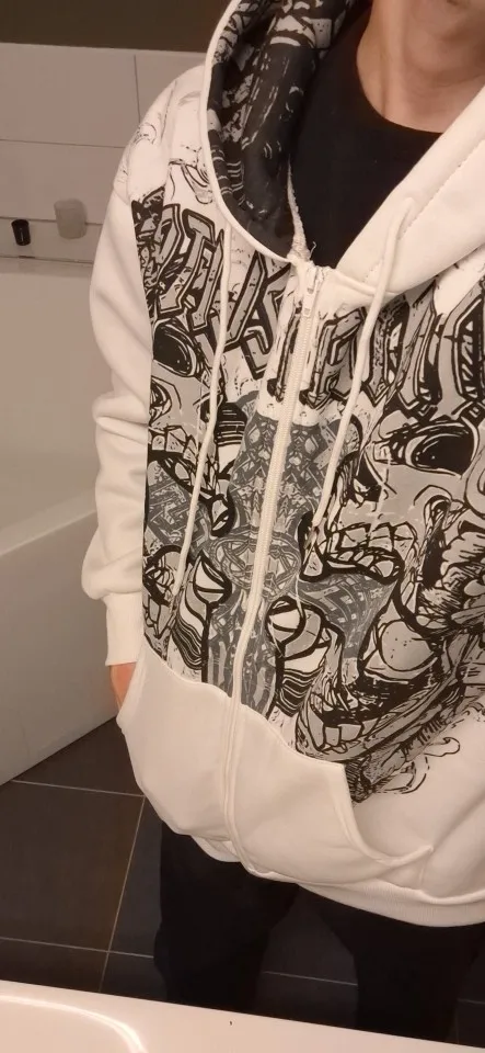 American Y2K New Hip Hop Trend Zipper Hoodie Women Street Casual Loose Joker Vintage Sweatshirt Unisex Fleece Padded Warm Hoodie photo review