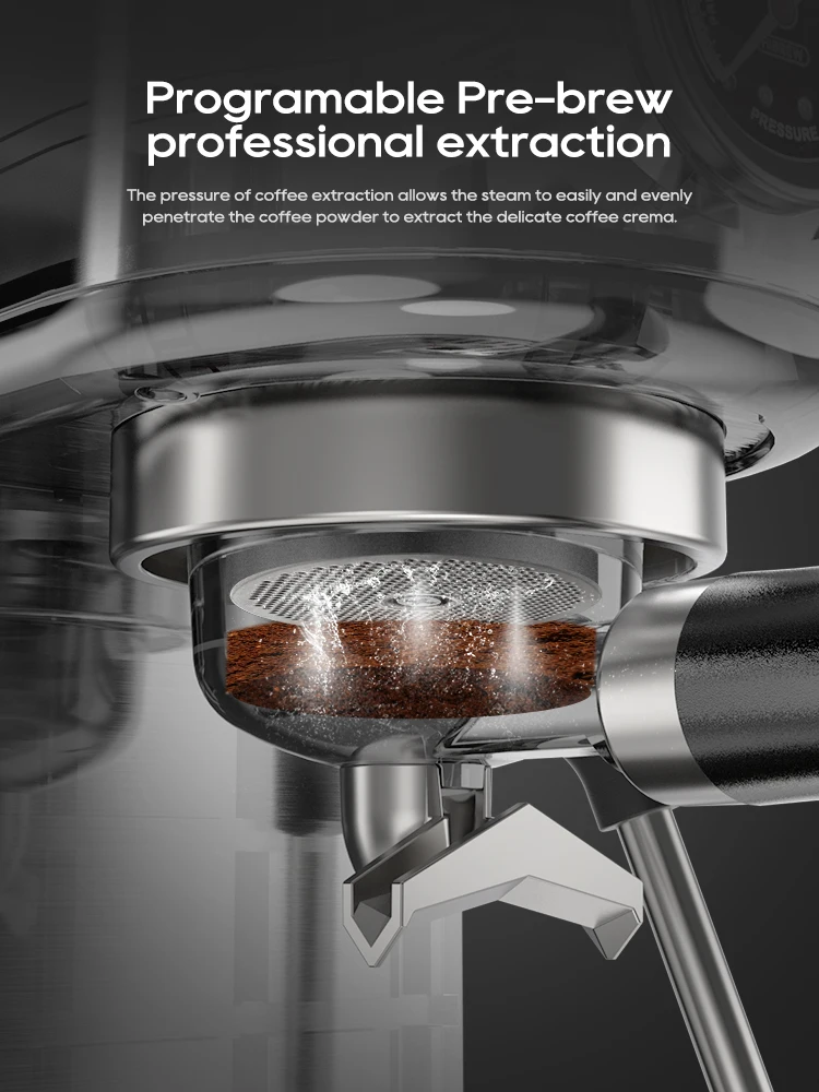 HiBREW 20Bar Semi Automatic Espresso Coffee Machine Temperature Adjustable Cold/Hot Super Slim Coffee Maker Cappuccino H10B 6