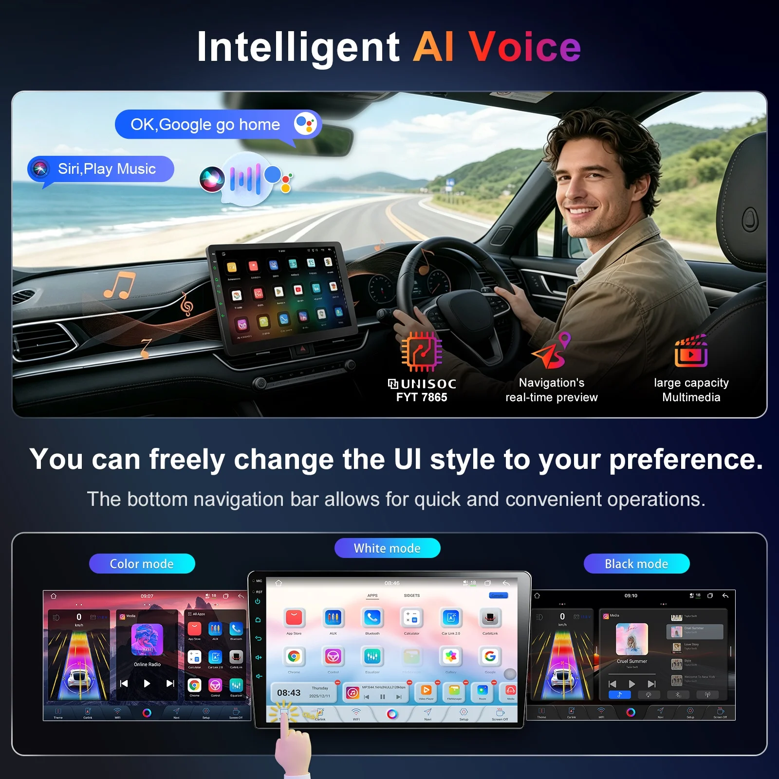 Radio Universal para coche de 9 y 10 pulgadas, CarPlay inalámbrico, Android, para VW, Fiat, Renault, Nissan, Peugeot, Ford, Hyundai, Kia, Honda, Toyota, Seat, pantalla táctil IPS, reproductor Multimedia 2 Din, navegación GPS, BT, 4G, WiFi, 8 núcleos, DSP, RDS 4