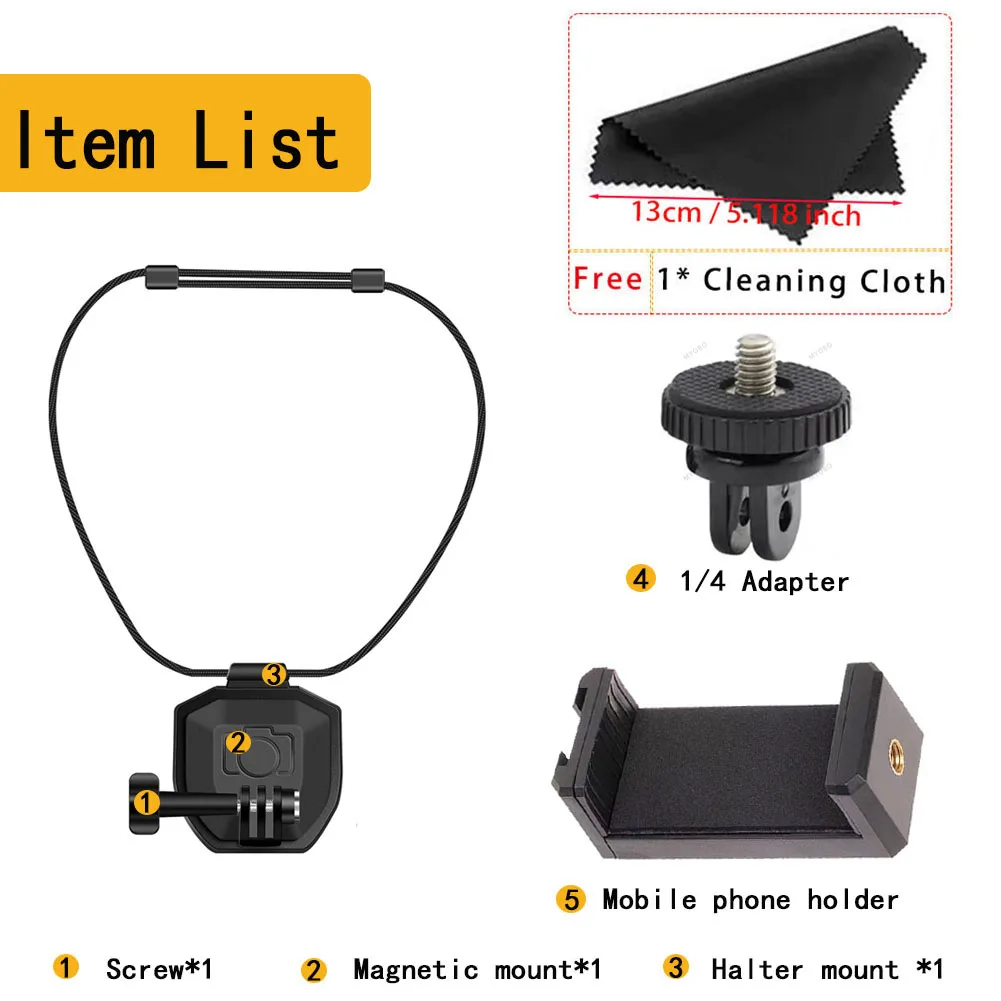 Magnetic Neck and Chest Strap Mount Bracket