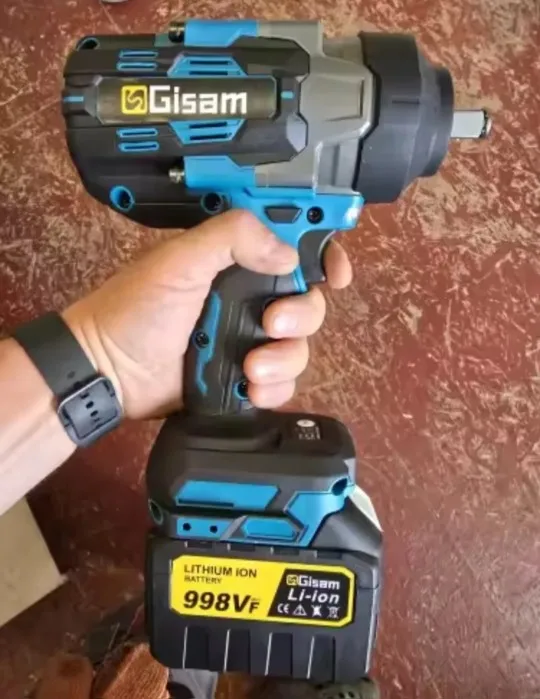 Gismis-llave de impacto eléctrica sin escobillas, Torque de 1200N.M, destornillador inalámbrico de 1/2 pulgadas, herramienta eléctrica para Pin de batería Makita de 18V photo review