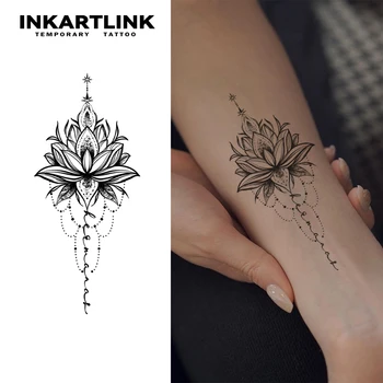Lotus Temporary Tattoo,Lasts To 15 Days New Technology Magic Waterproof Semi Permanent Sticker.